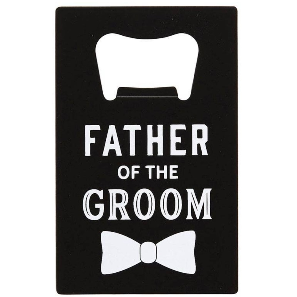 Black and White Wedding Bottle Opener with Elegant Design